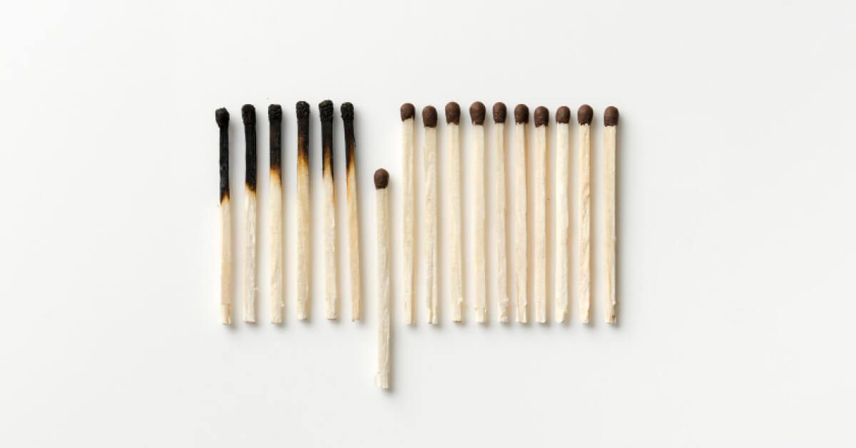 A top view of burned matches