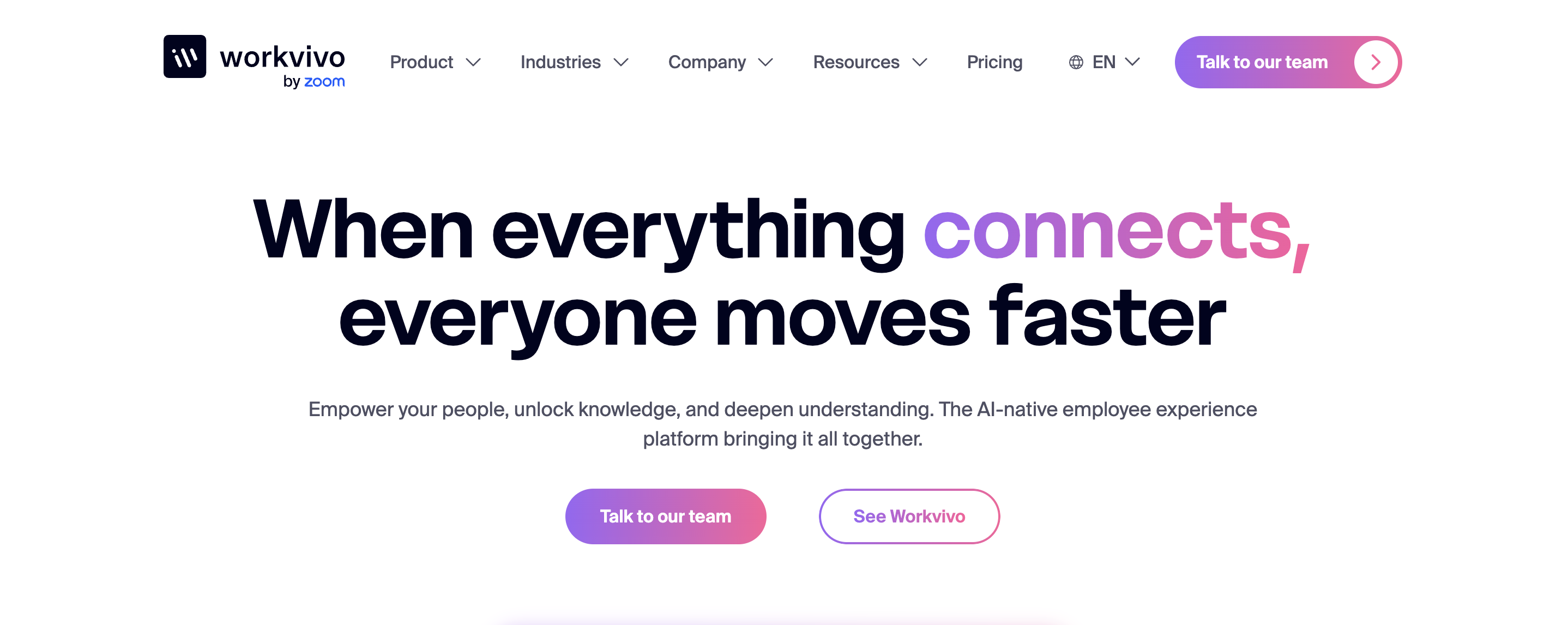 Workvivo employee experience platform screenshot