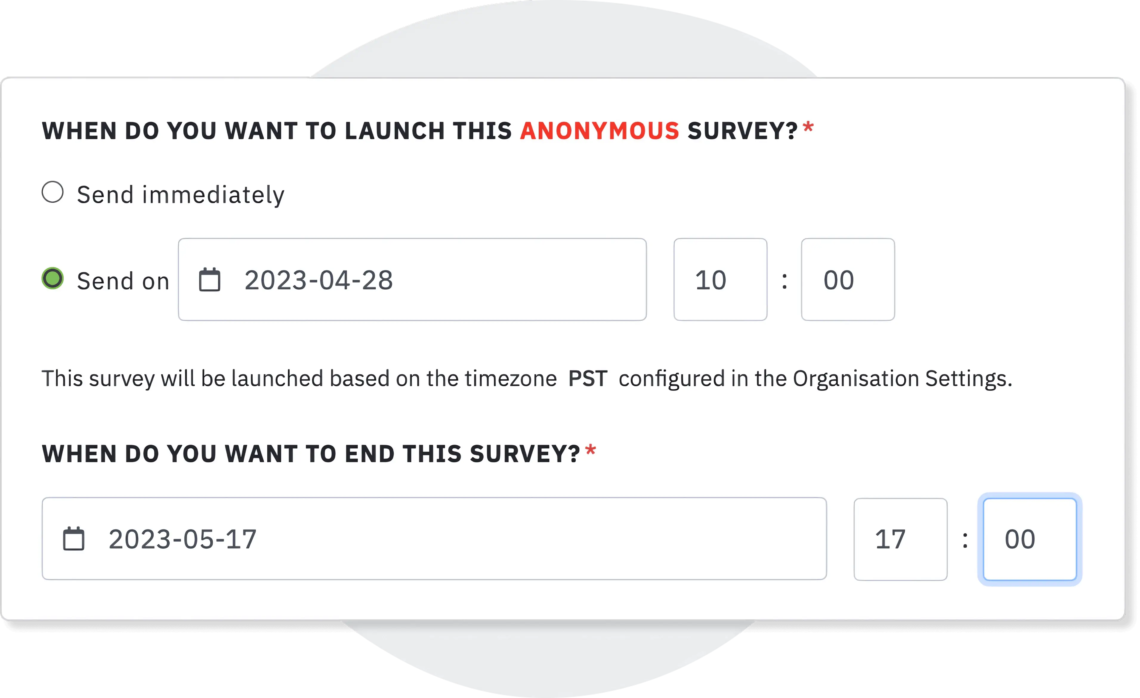 Send anonymous customizable employee surveys to your health care employees