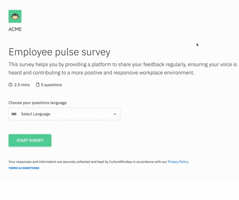 Run multilingual surveys with CultureMonkey to make your global workforce feel inclusive